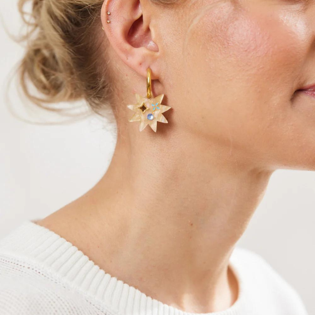 Day Star earrings in Gold by  Matha Jean