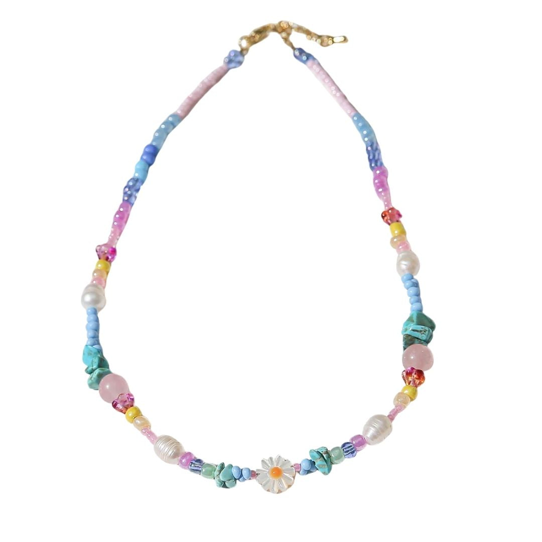 Rainbow Daisy Necklace