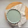 Ruffle Plate - Sage on Natural