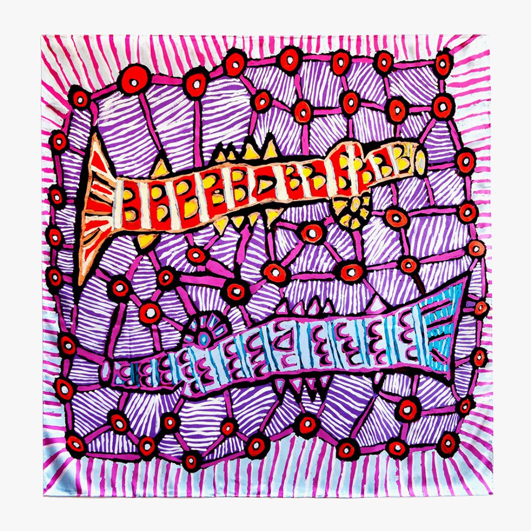 Silk Scarf - Barramundi By Annette Lormada