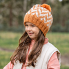 Super soft wool blend knit beanie with a fun zig zag pattern and a comfortable and stretchy