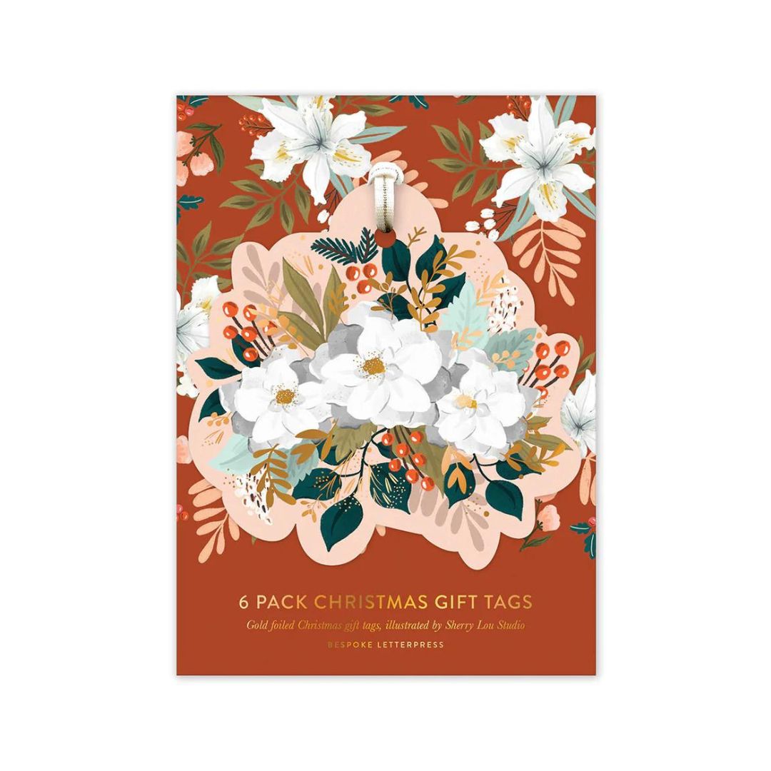 Gift Tags 6 pack "Christmas Flower"