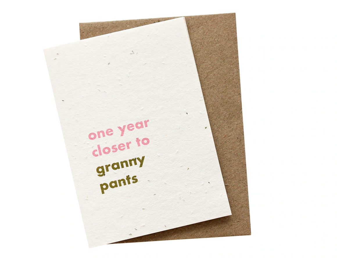 Adorned on our 100% recycled, seeded paper This card is embedded with Swan River daisy seeds and can be planted for an array of Swan River daisies to bloom Recycled paper envelope included with regular size Blank inside, so go for it; pour your heart out