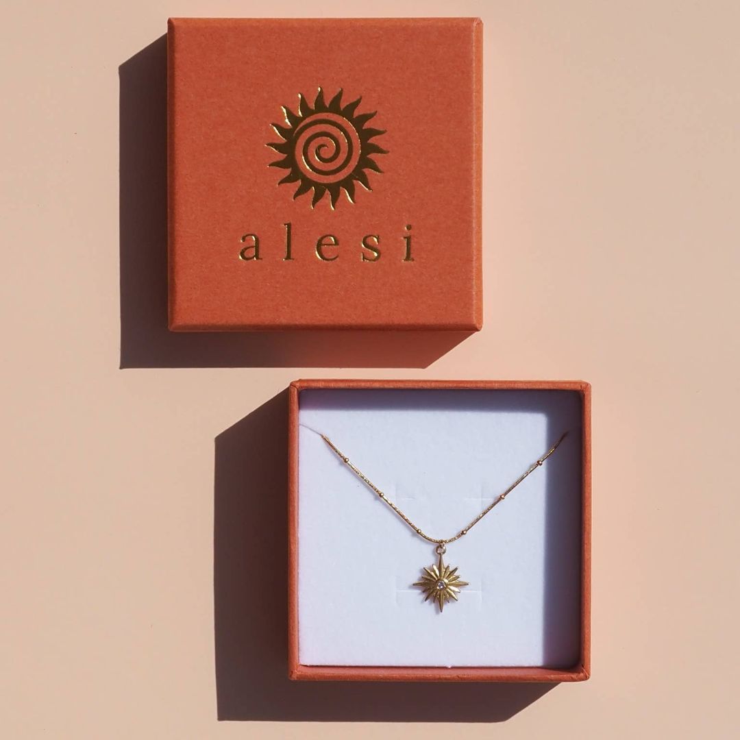 18K Gold Star Zirconia Satellite Necklace