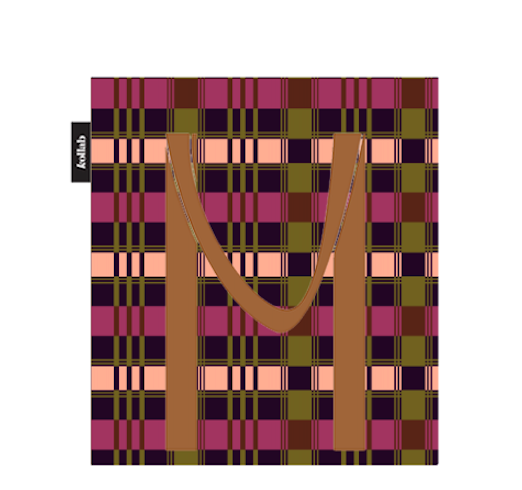 Olive green, magenta, grape, pale pink and biscuit brown come together like magic in this moody plaid patten by Kollab.