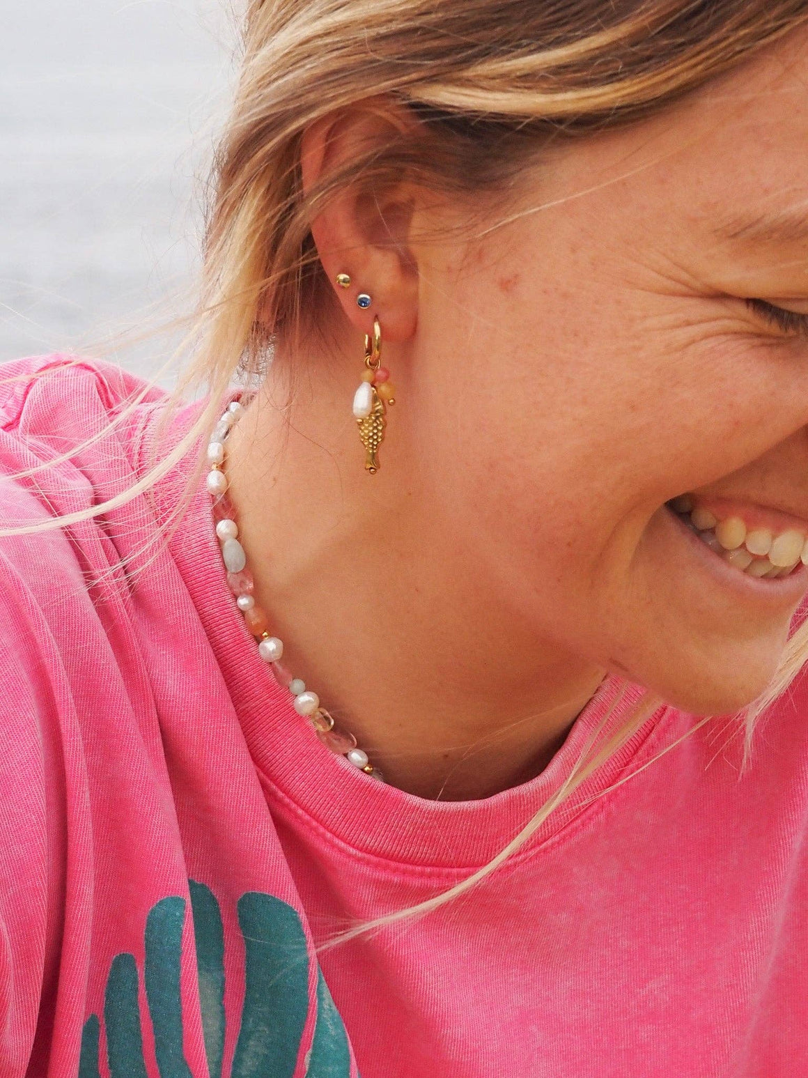 Koi Earrings - Coral