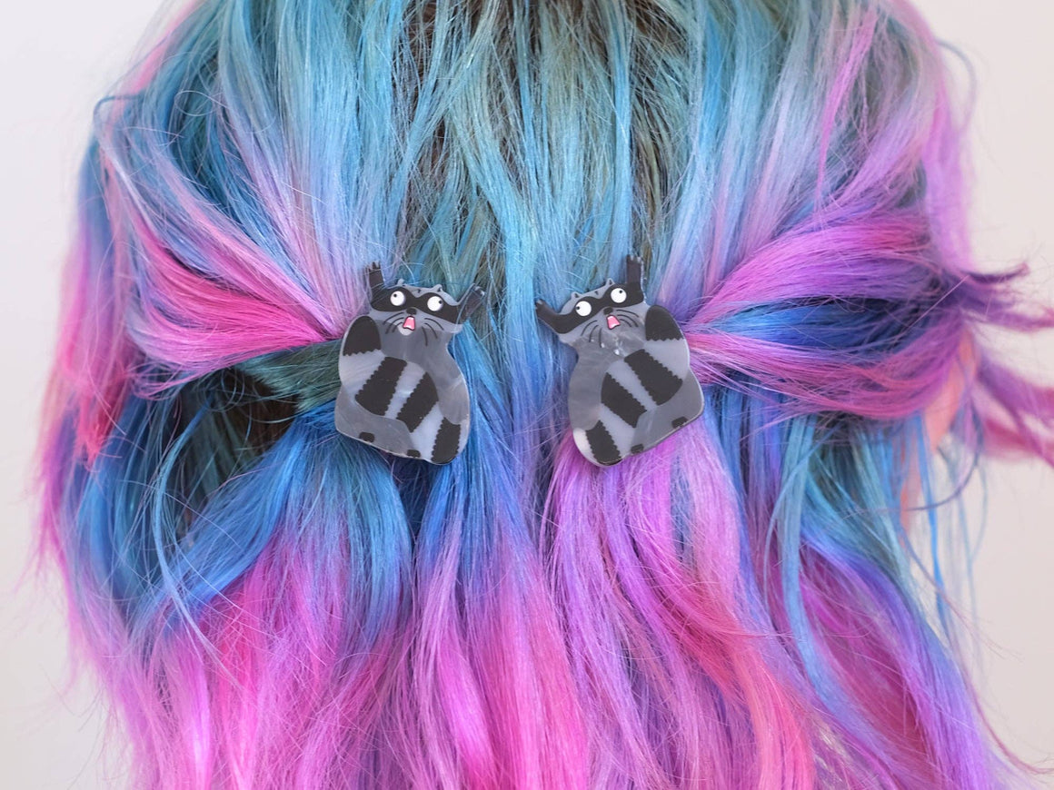 WTF Racoon Hair Slide Clips: Default Title