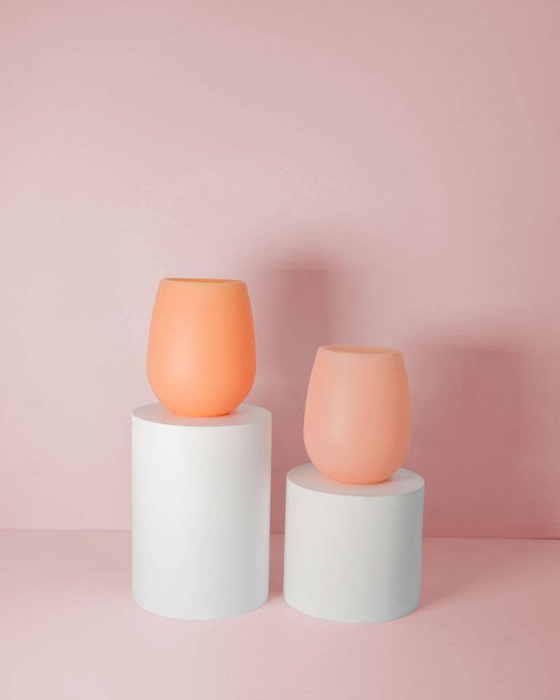 Colour every experience with peach + petal silicone 'fegg' tumblers by Porter Green.