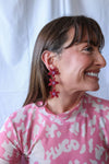 Frans Trio Earrings // Maroon and Mauve