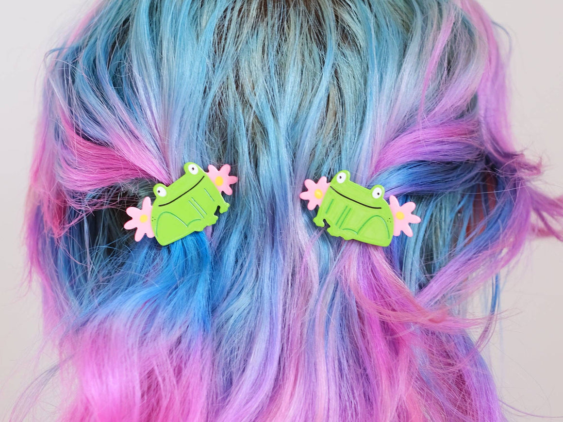 Princess Frog Hair Slide Clips: Default Title