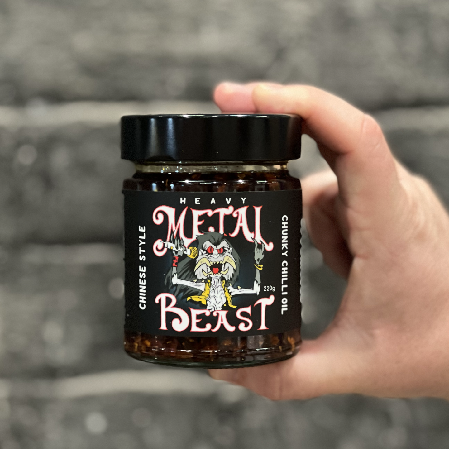 Loaded with red onion, garlic, cayenne, fennel and an aromatic blend of spices, this Heavy Metal Beast chilli oil is crunchy, fragrant and unapologetically full-on.