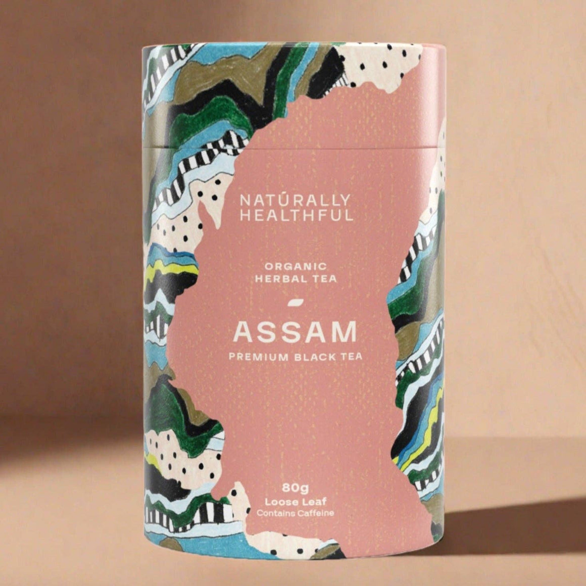 Assam premium organic black tea, packaged in Lisa Lapointed designed tueb.