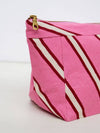 Raspberry Stripe Cosmetic Case