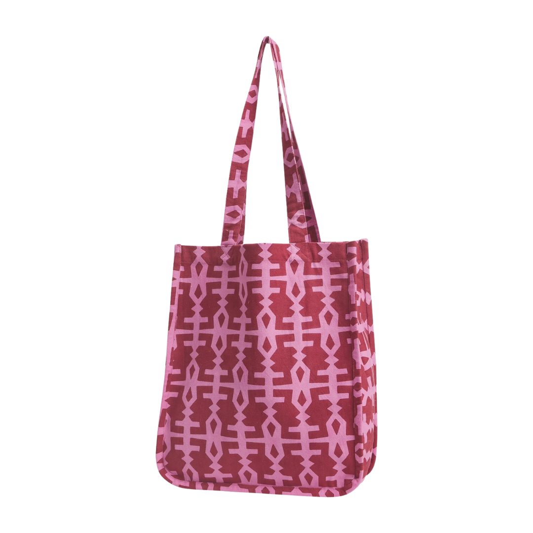 Amata abstract Tote Bag in pink and purple from Sage and Clare