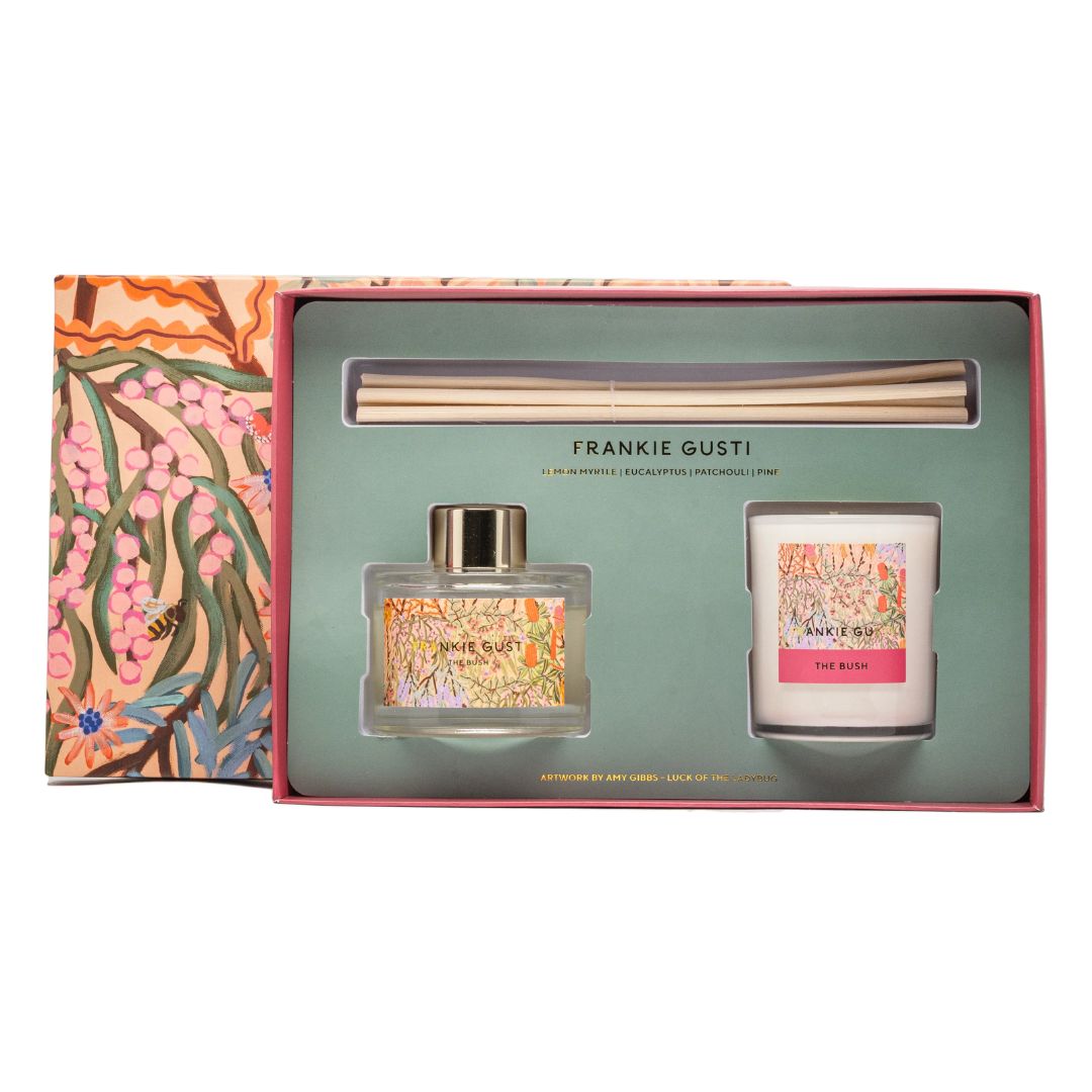 Duo featuring The Bush artwork and scent perfectly packaged for gifting 