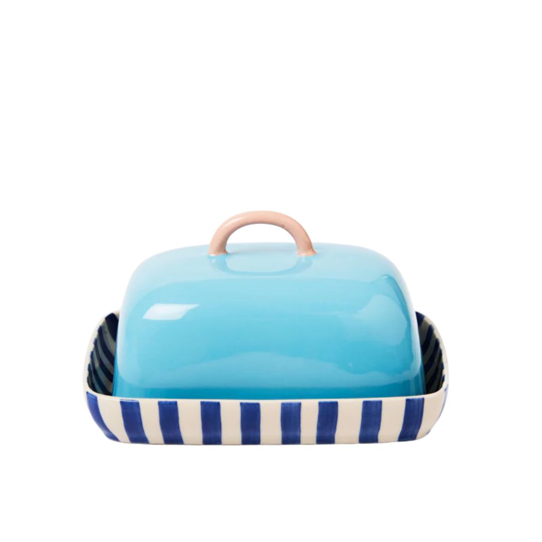 Bloomie Blue Butter Dish