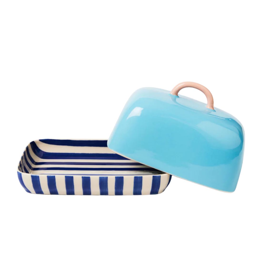 Bloomie Blue Butter Dish