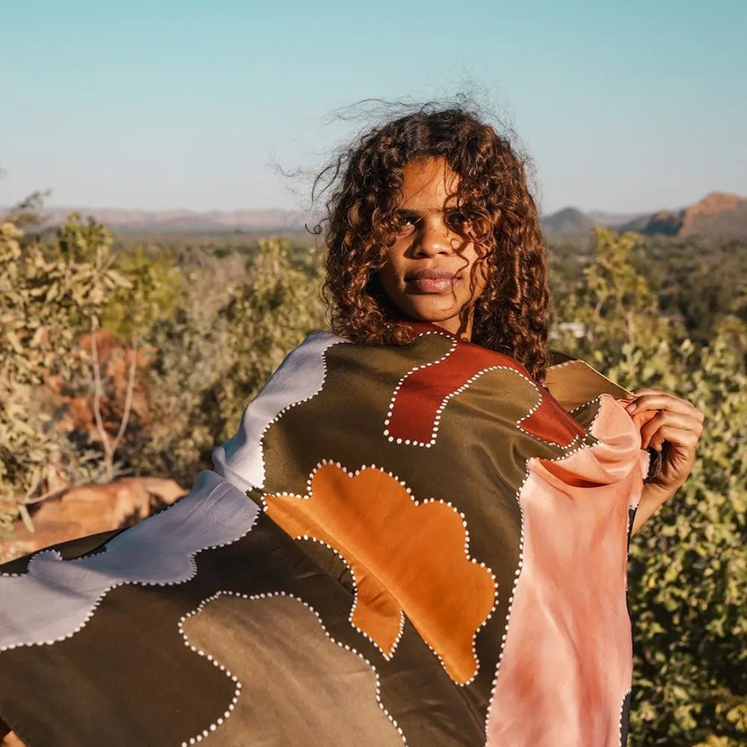 Silk Scarf - Binjin Trees Scarf by Minnie Lumai