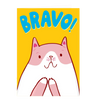 A cute cat saying bravo!