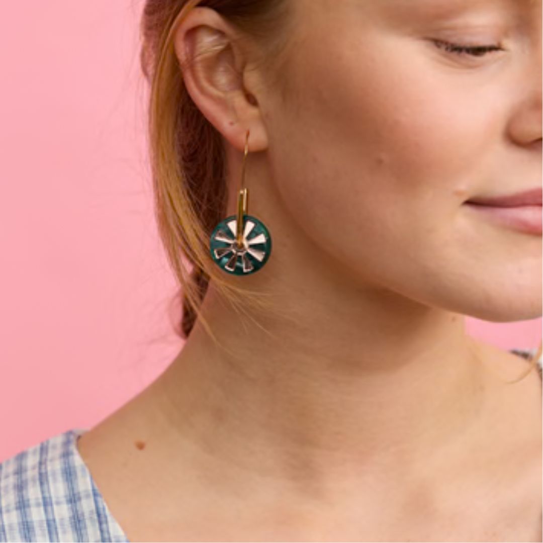 Calypso Earrings - Green/Rose