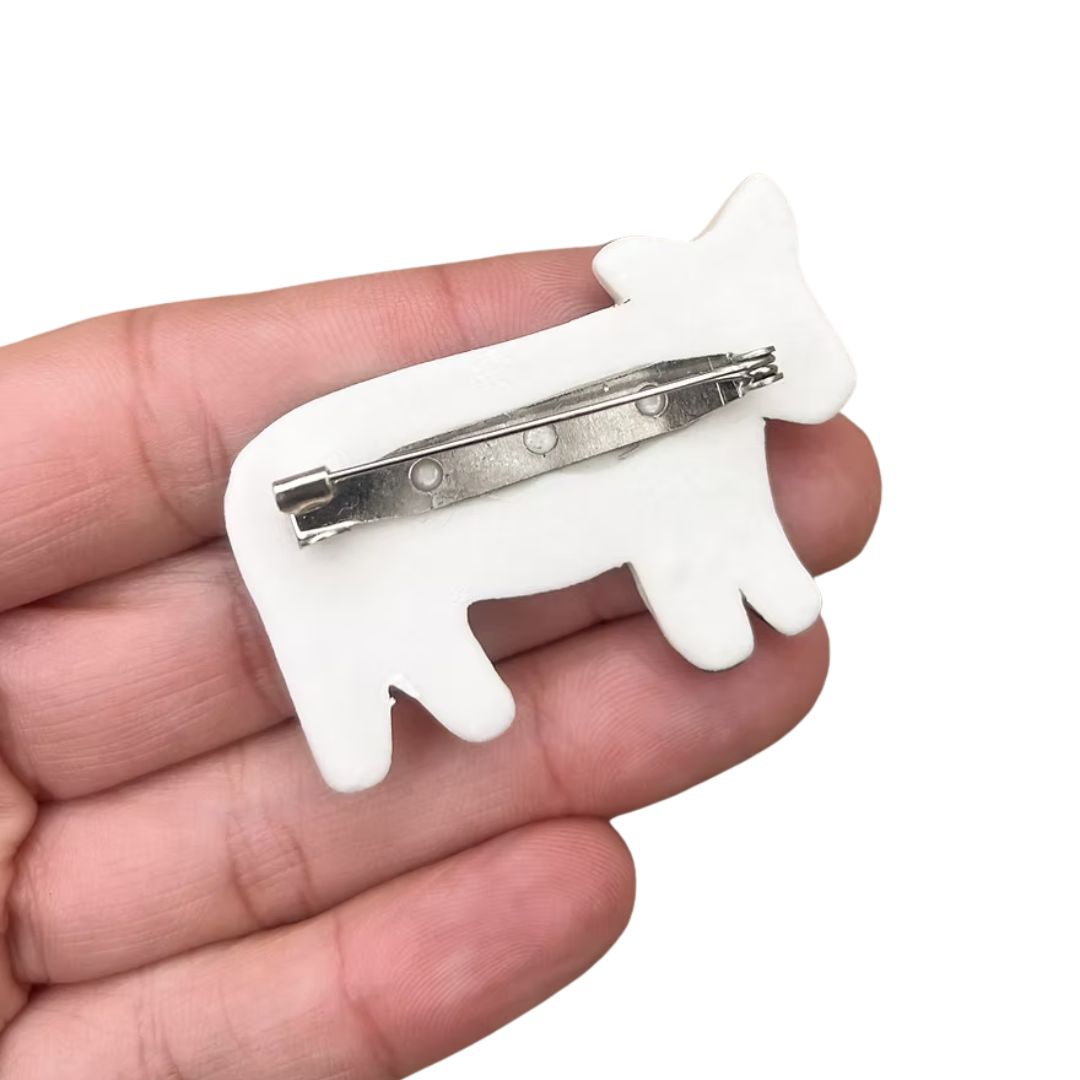 Ceramic Brooch: Cow