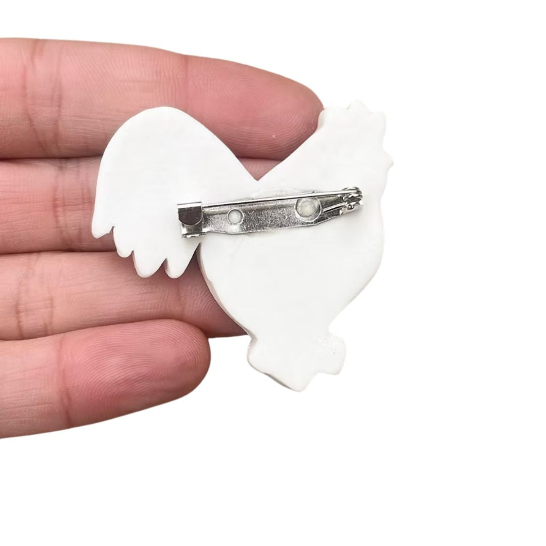 Ceramic Brooch: Rooster