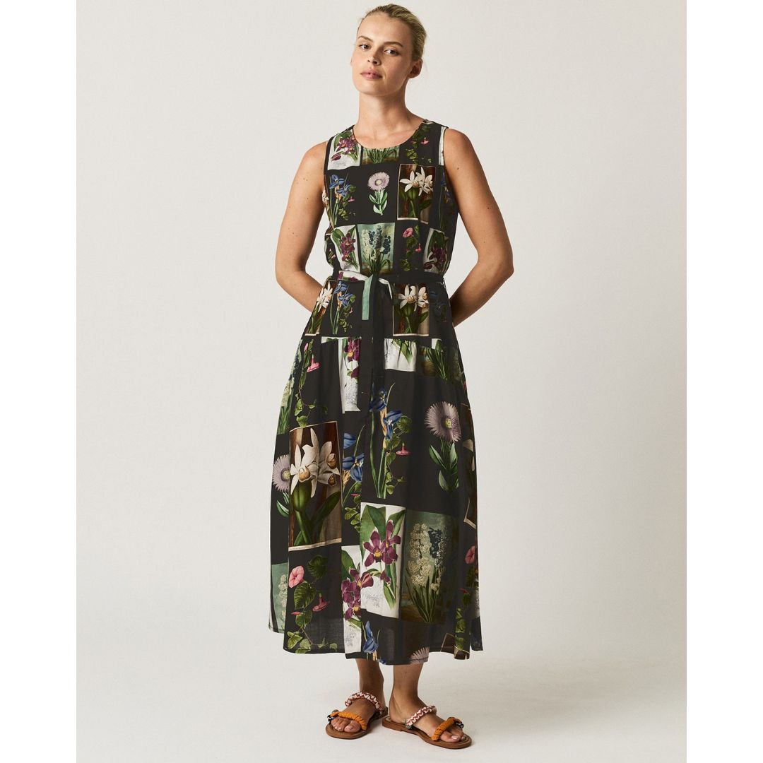 Clementine Dress - Charcoal Archive Floral
