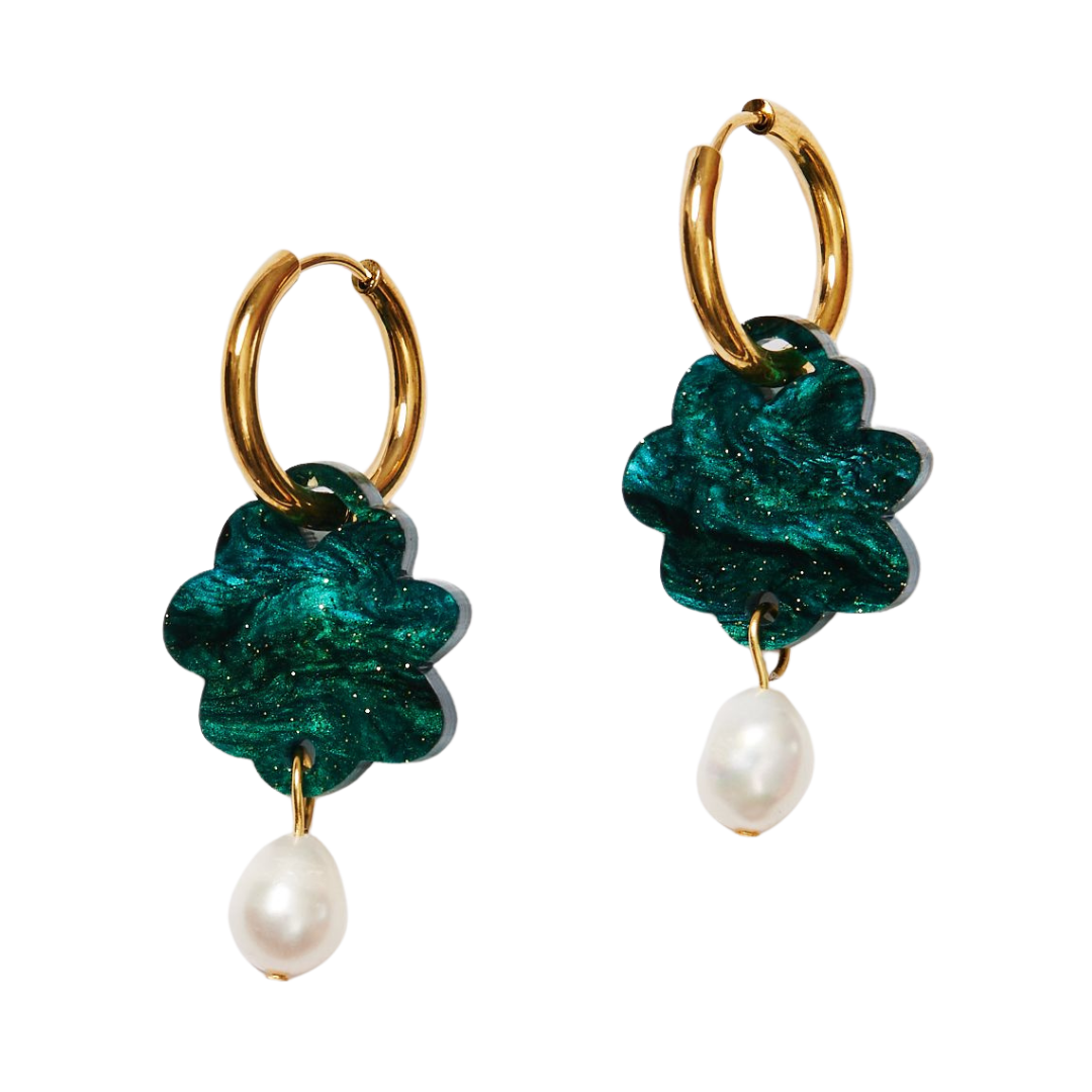 Clouds with Pearl in Emerald by Martha jean