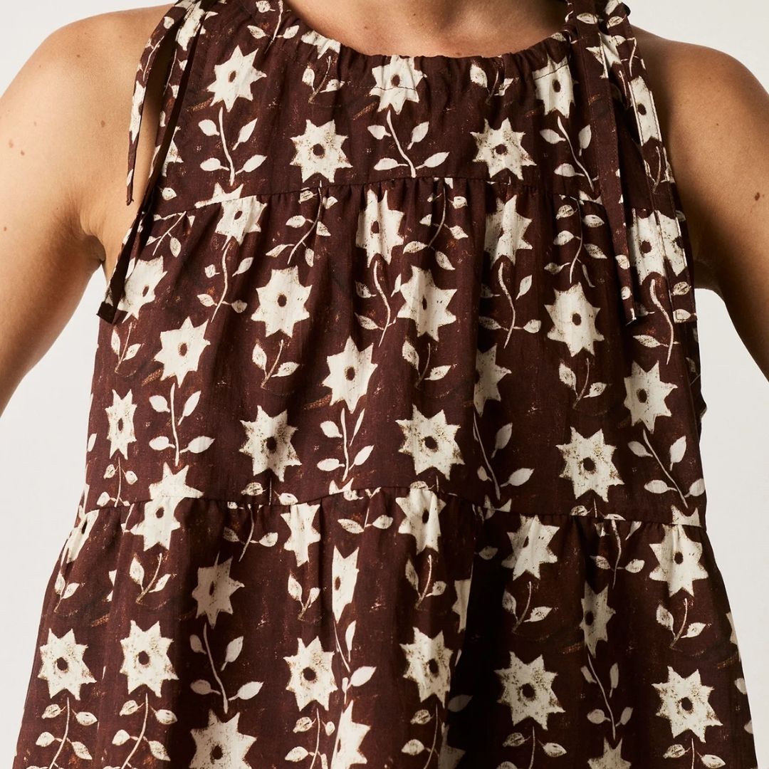 Delta Tie Tank-Ochre Flower