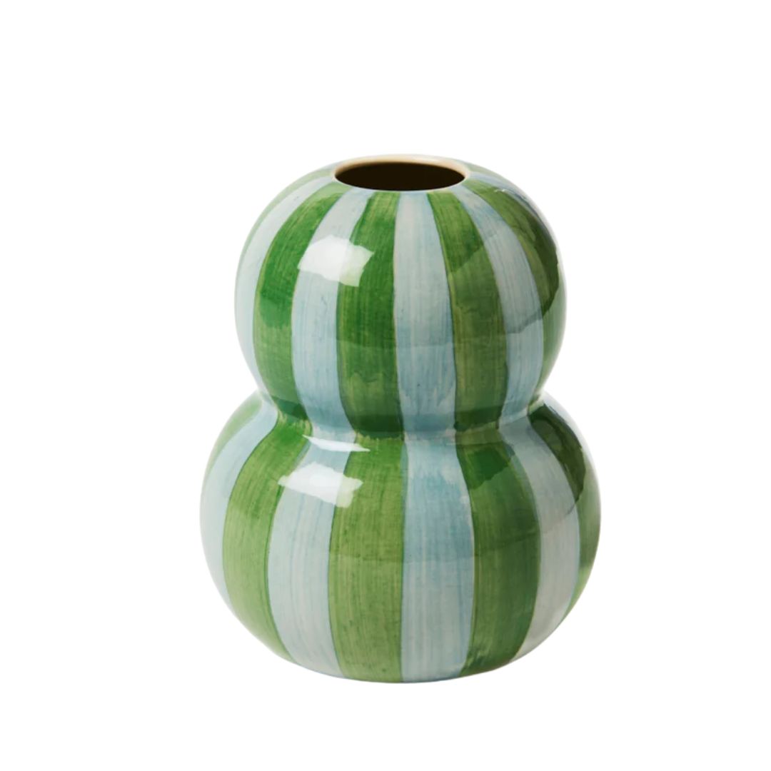 Fonda Green Blue Stripe Vase