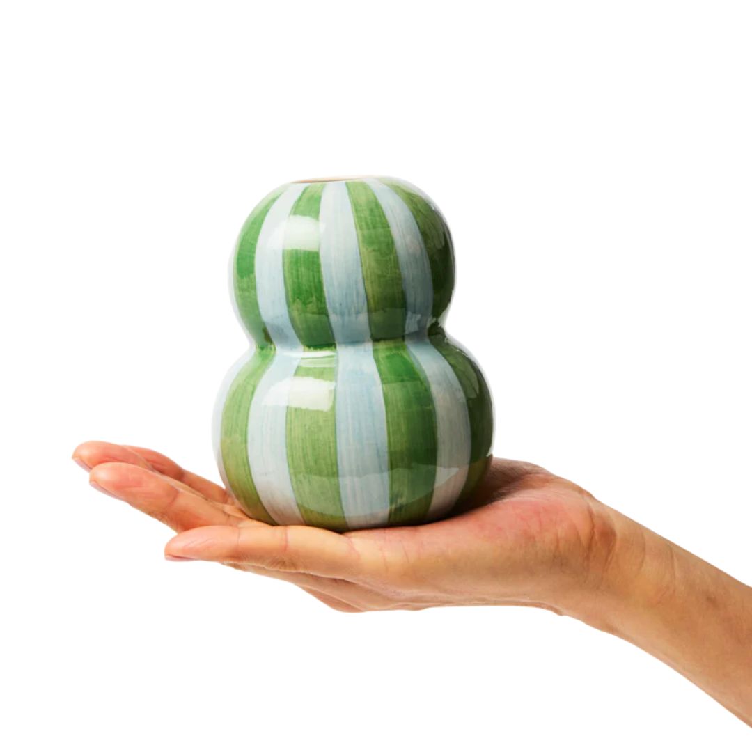 Fonda Green Blue Stripe Vase
