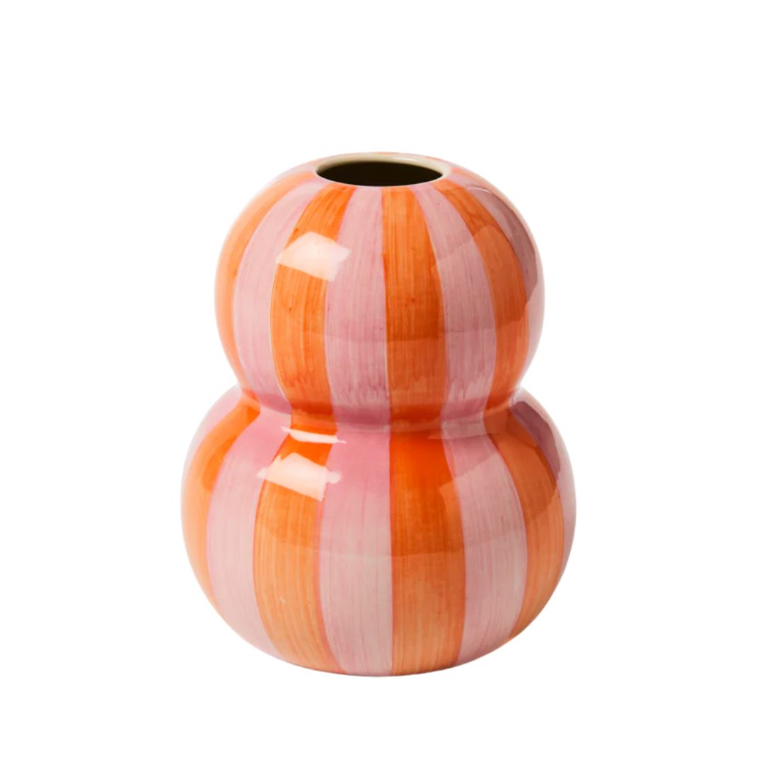 Fonda Pink Orange Stripe Vase