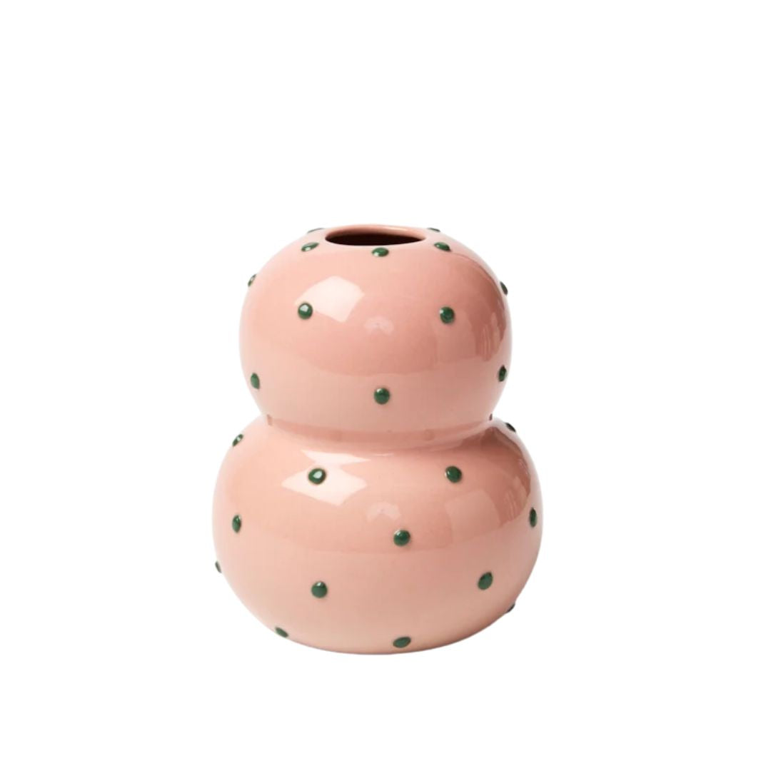 Fonda Green Pink Green Dotty Vase