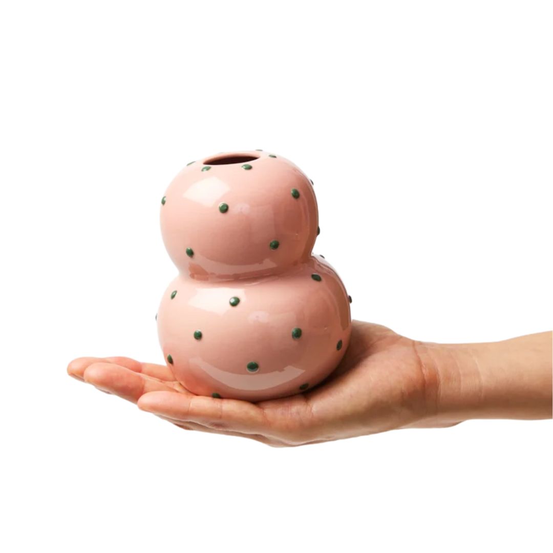 Fonda Green Pink Green Dotty Vase