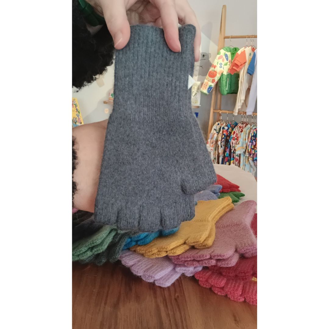 Fingerless gloves / Angora / Lambswool