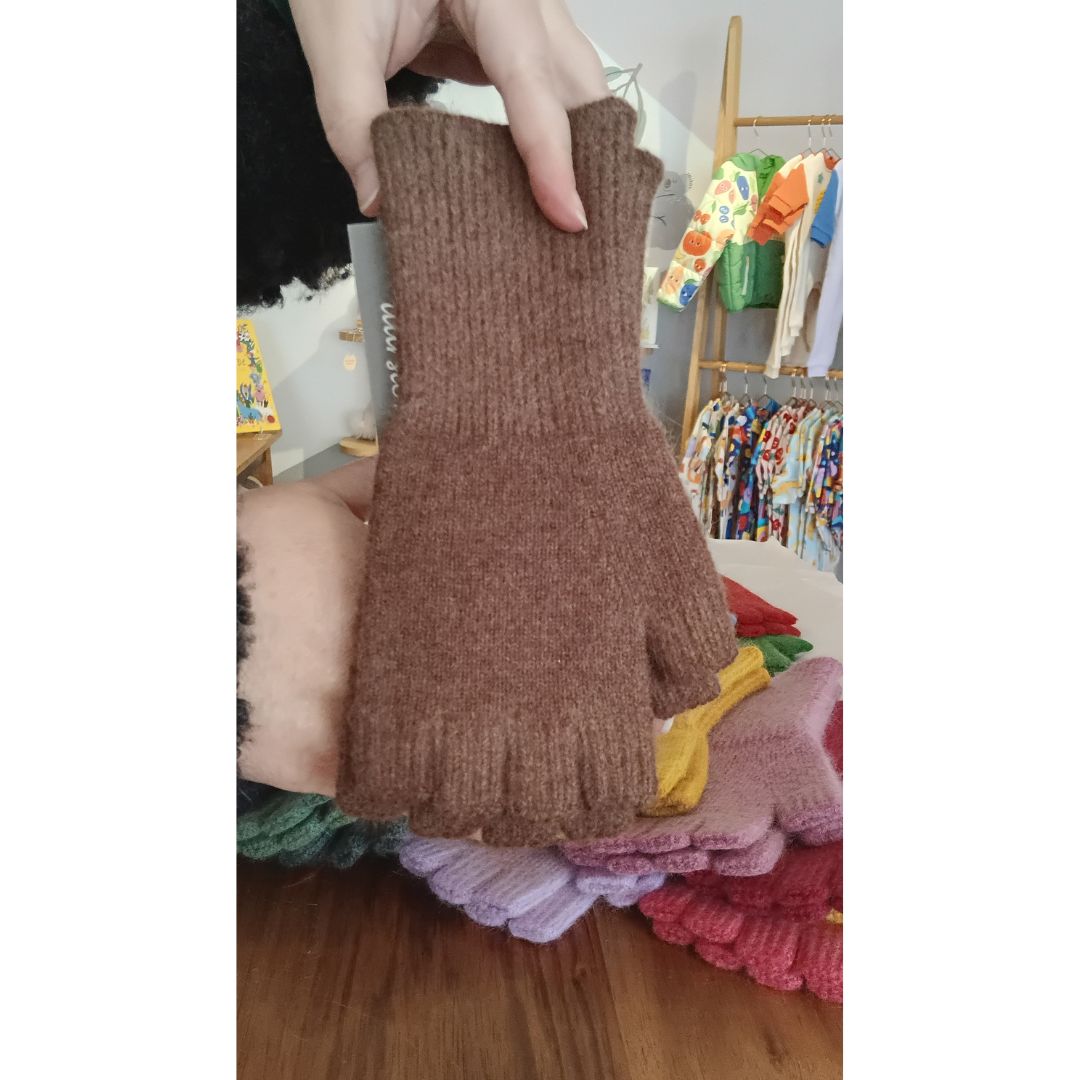 Fingerless gloves / Angora / Lambswool