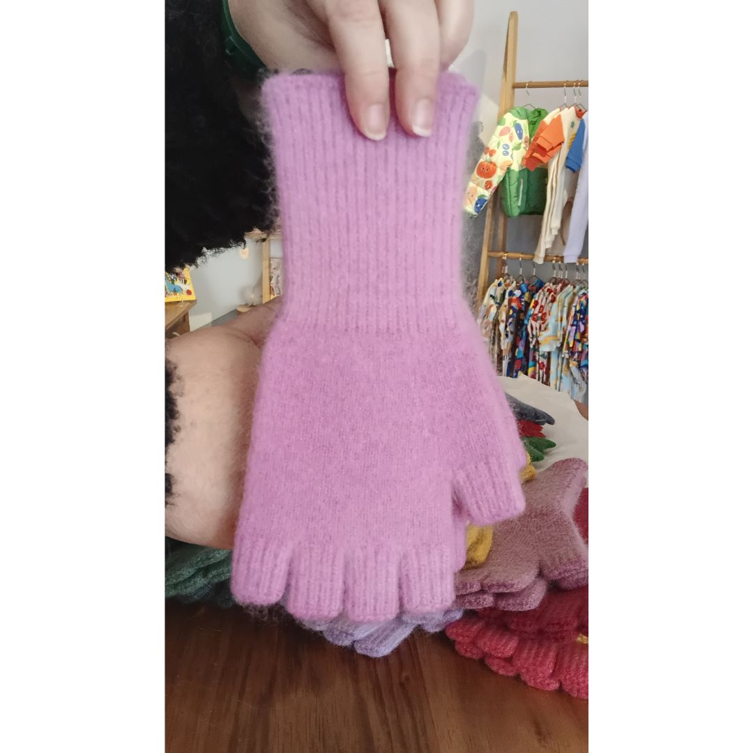 Fingerless gloves / Angora / Lambswool