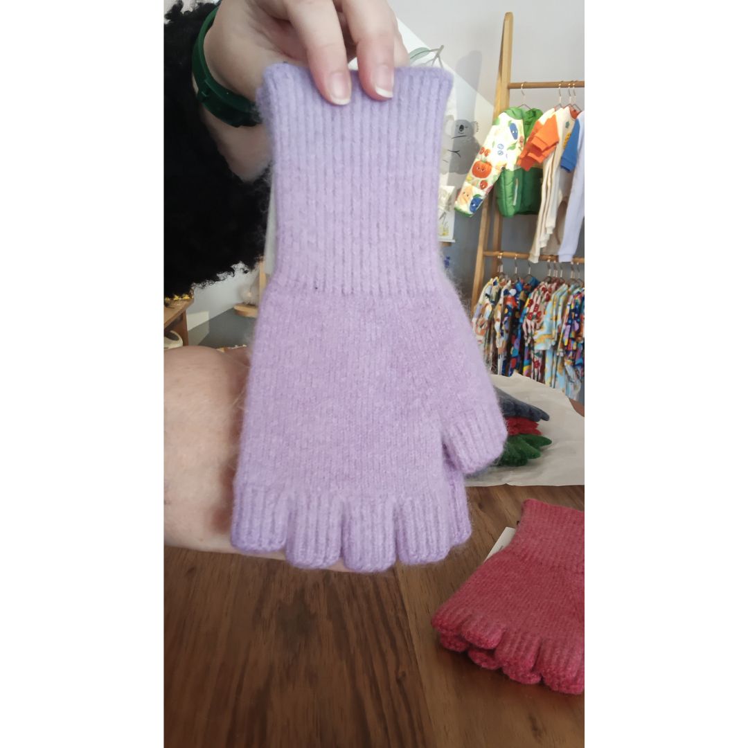 Fingerless gloves / Angora / Lambswool