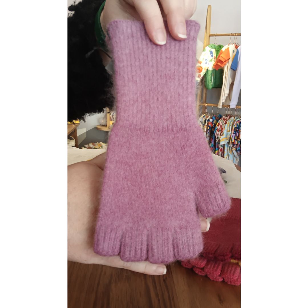 Fingerless gloves / Angora / Lambswool