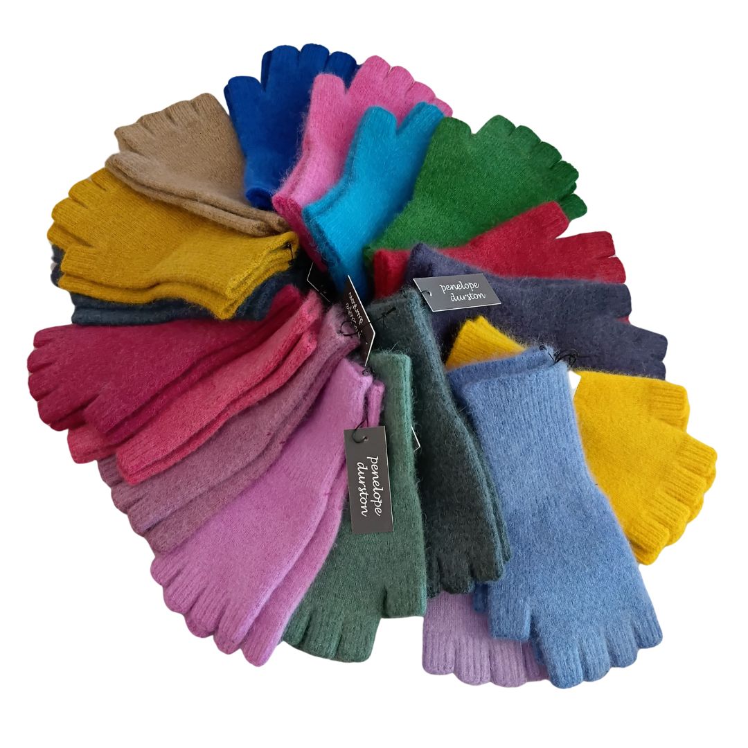 Fingerless gloves / Angora / Lambswool