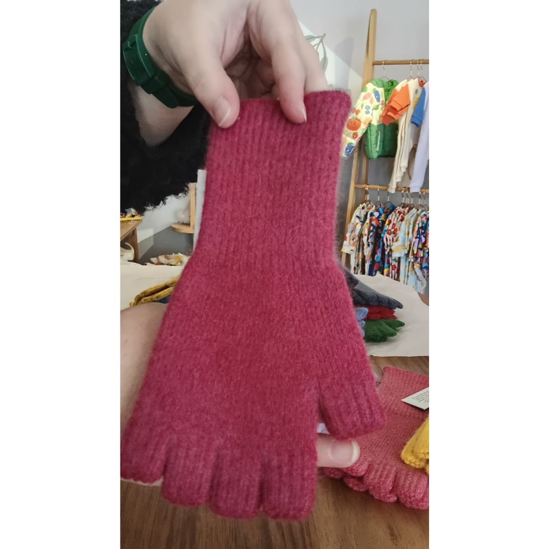 Fingerless gloves / Angora / Lambswool