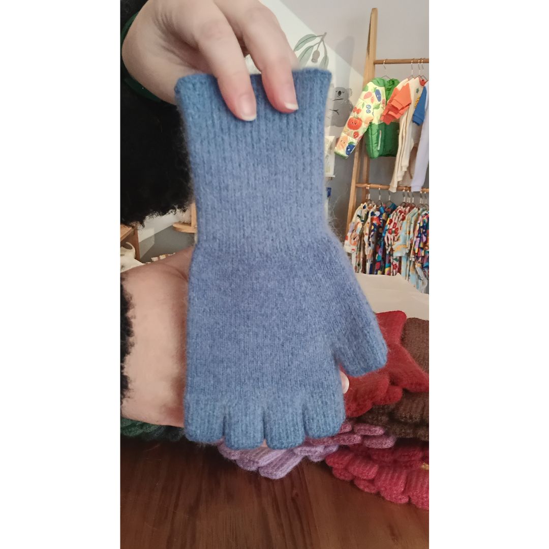 Fingerless gloves / Angora / Lambswool