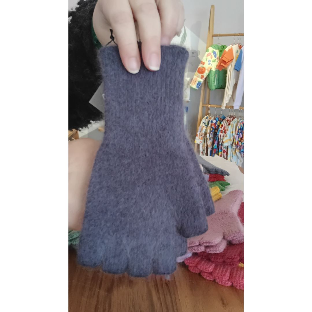 Fingerless gloves / Angora / Lambswool