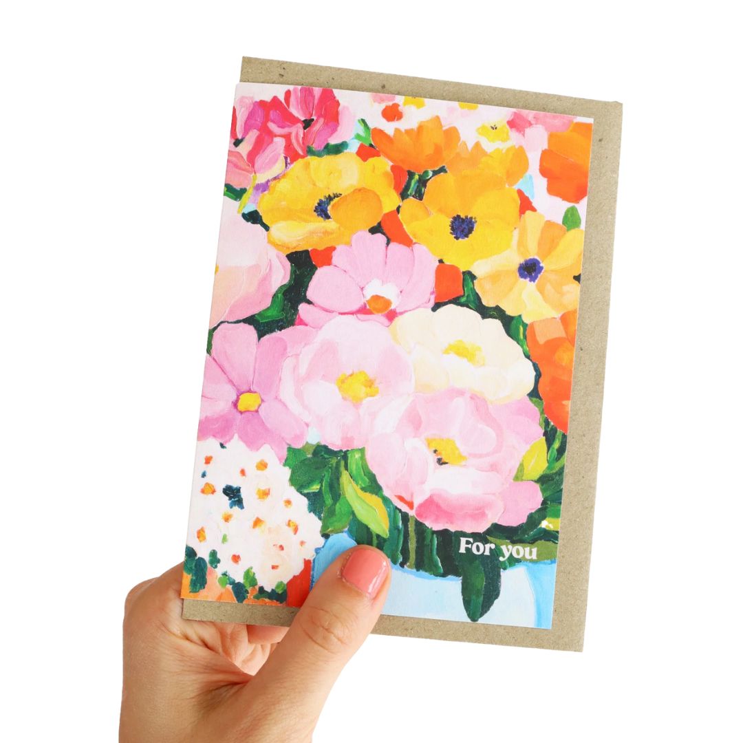 For You Colourful Floral Greeting Card
