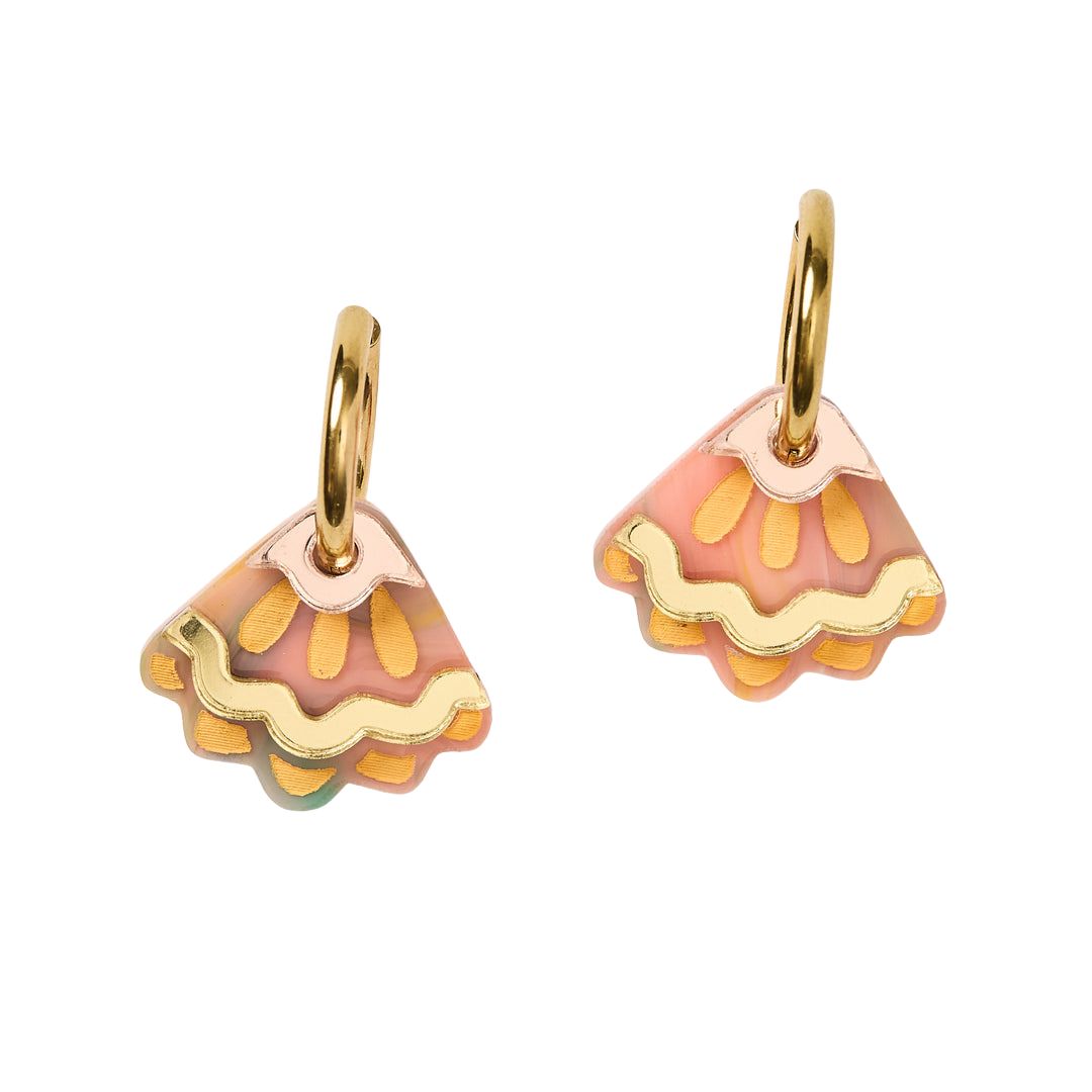 Frill Pod Earrings - Peach Watercolour