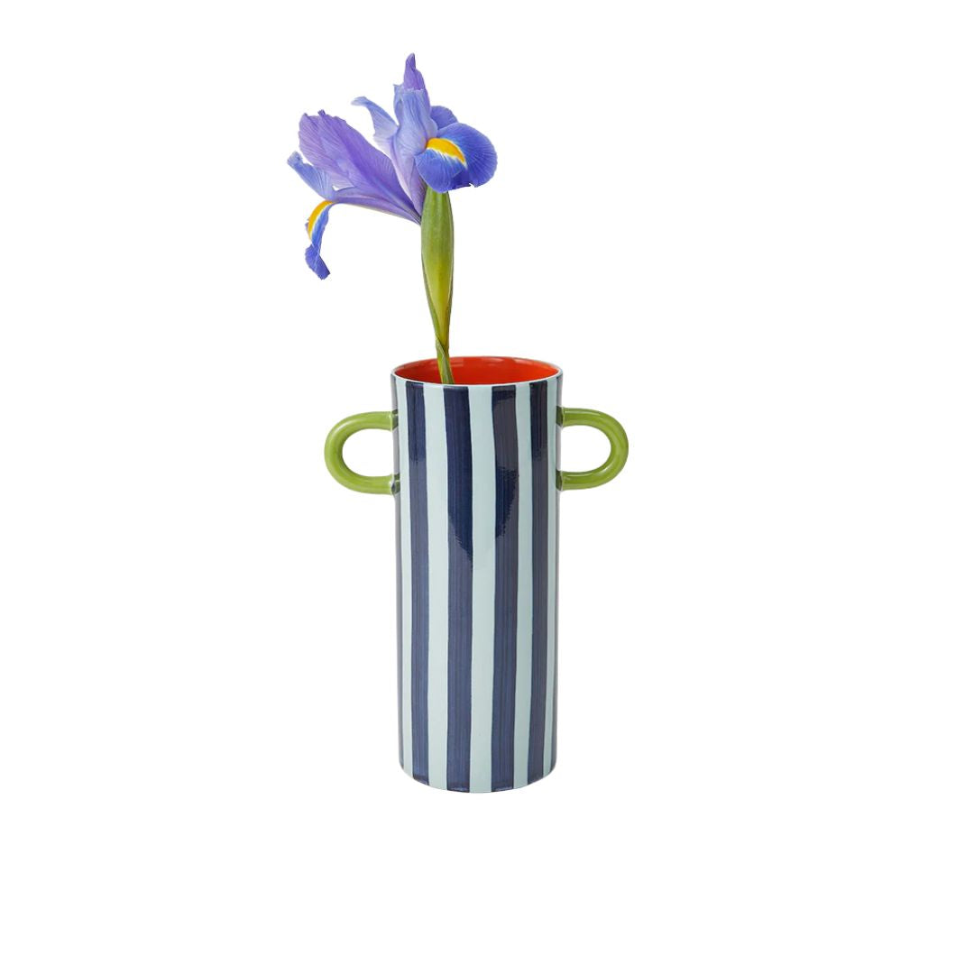 Griffe Blue Stripe Tall Vase