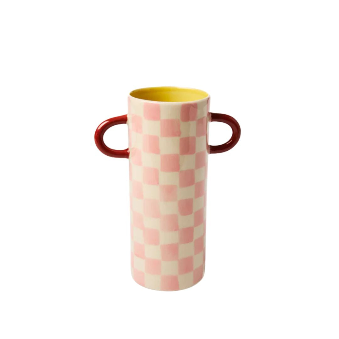 Griffe Bud Vase Pink Check