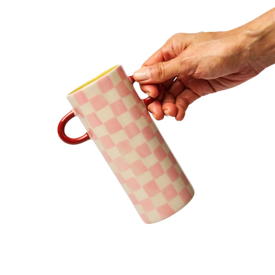 Griffe Bud Vase Pink Check