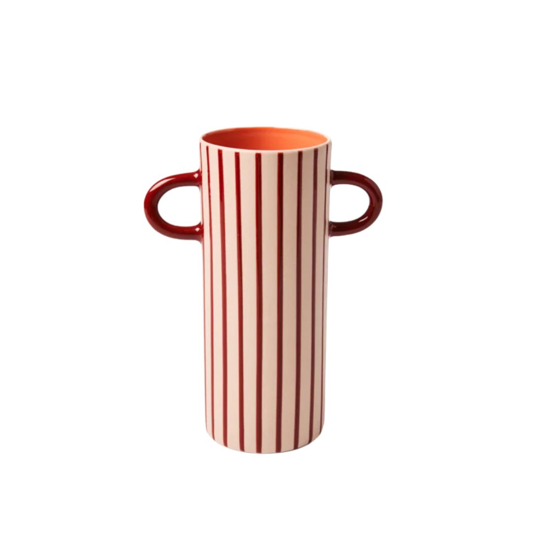 Griffe Bud Vase Pink Pinstripe