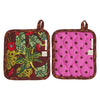 The coolest combination of prints does exist! Pink and brown polda dots, stunning botanicals and a leopard trim